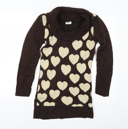 Preloved AnyBody Womens Brown Polka Dot  Shift  Size 4 - Front