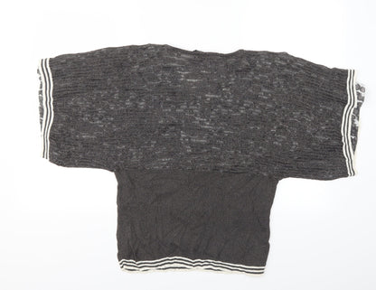 Back view of belly barley women’s grey basic blouse, size UK 16
