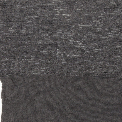 Brand and care label for belly barley women’s grey basic blouse, size UK 16