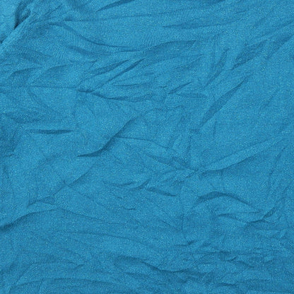 Brand and care label for Bonmarché women’s blue jumper, size M