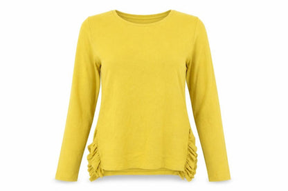 Front view of Next women’s yellow basic blouse, size UK 10