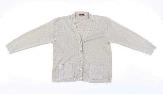 Preworn Womens Beige   Cardigan Jumper Size XL