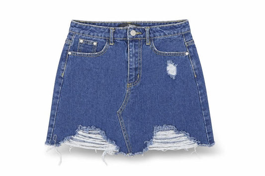 Missguided Womens Blue  Denim A-Line Skirt Size 6