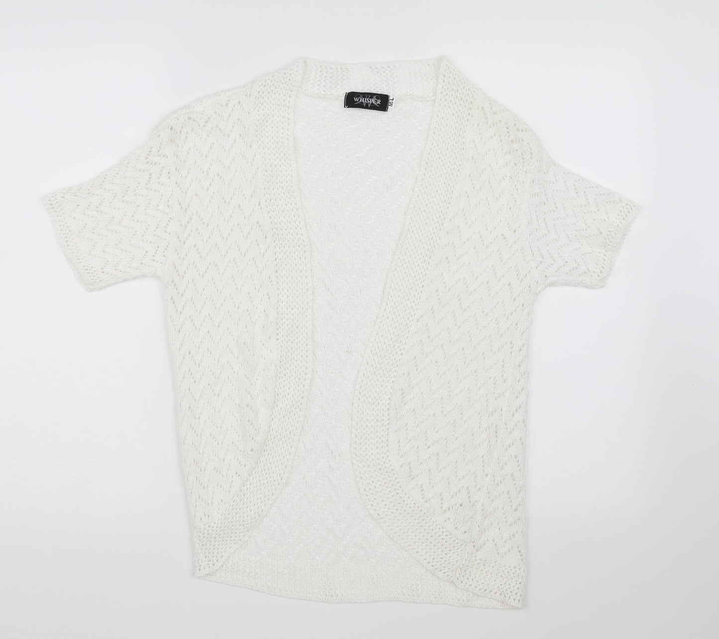 Whisper Womens White  Knit Shrug Jumper Size M