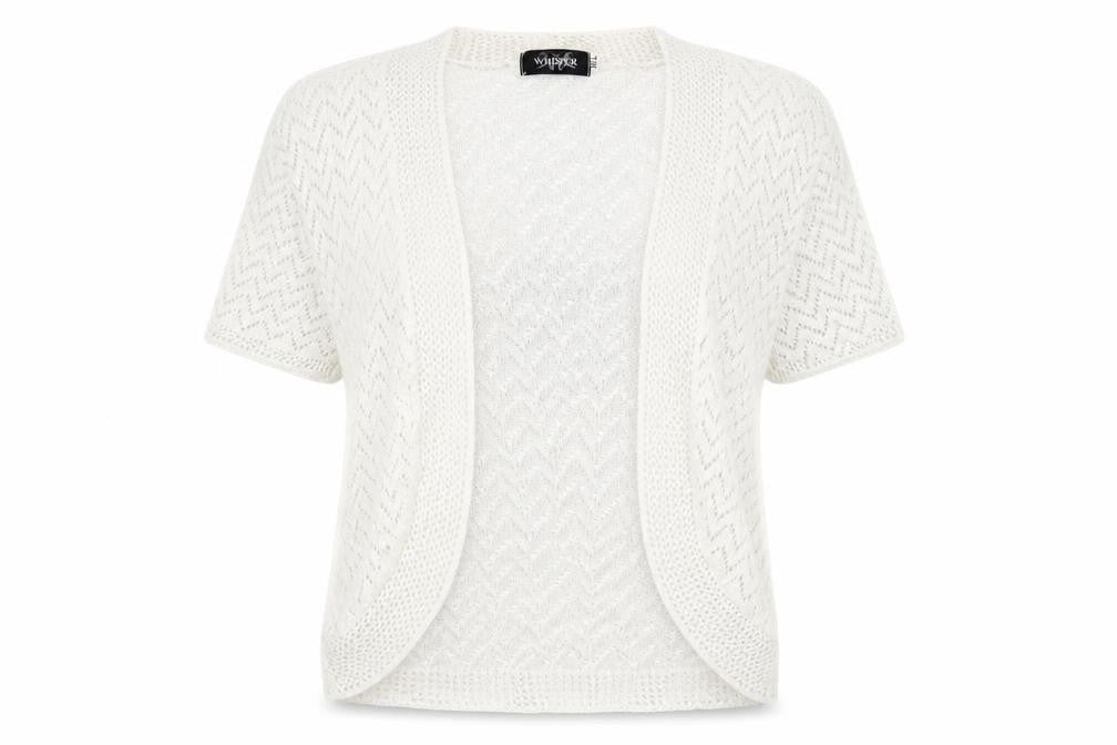 Whisper Womens White  Knit Shrug Jumper Size M