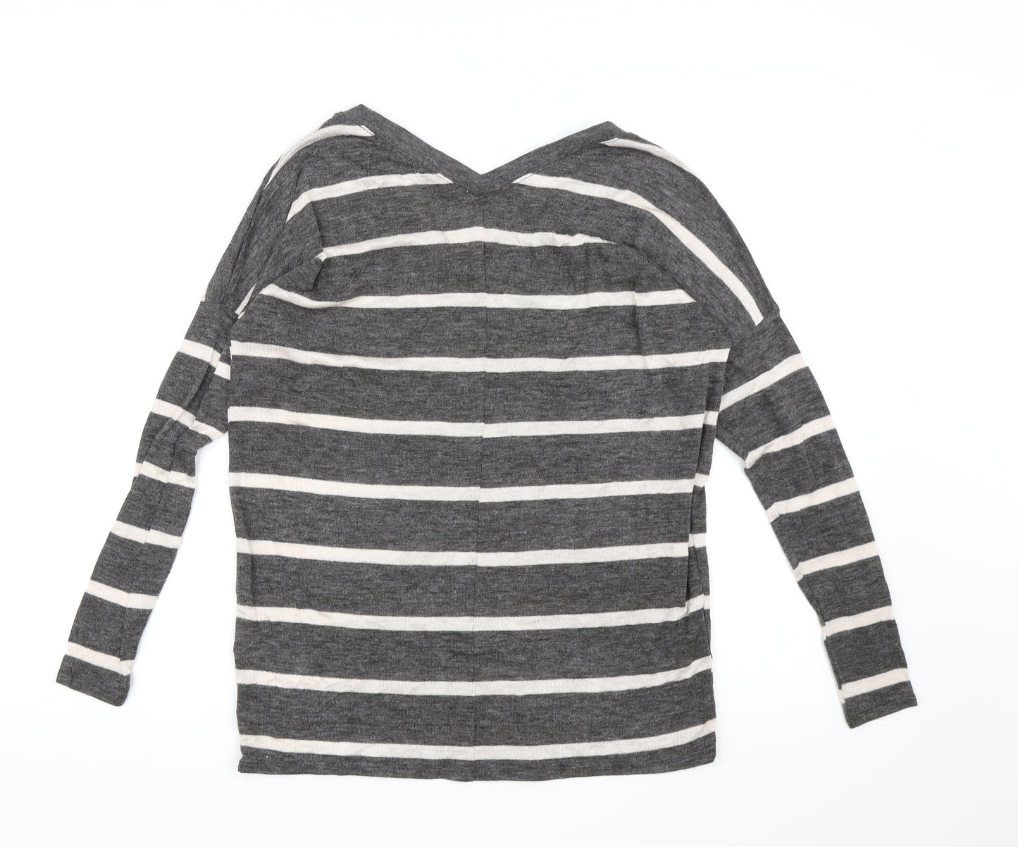 Atmosphere Womens Grey Striped Knit Pullover Jumper Size 6
