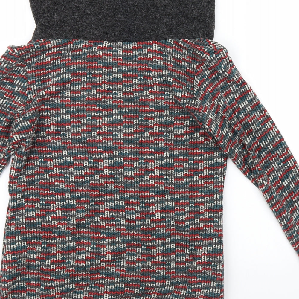 urban angel Womens Red Geometric  Pullover Jumper Size 8  - turtle neck