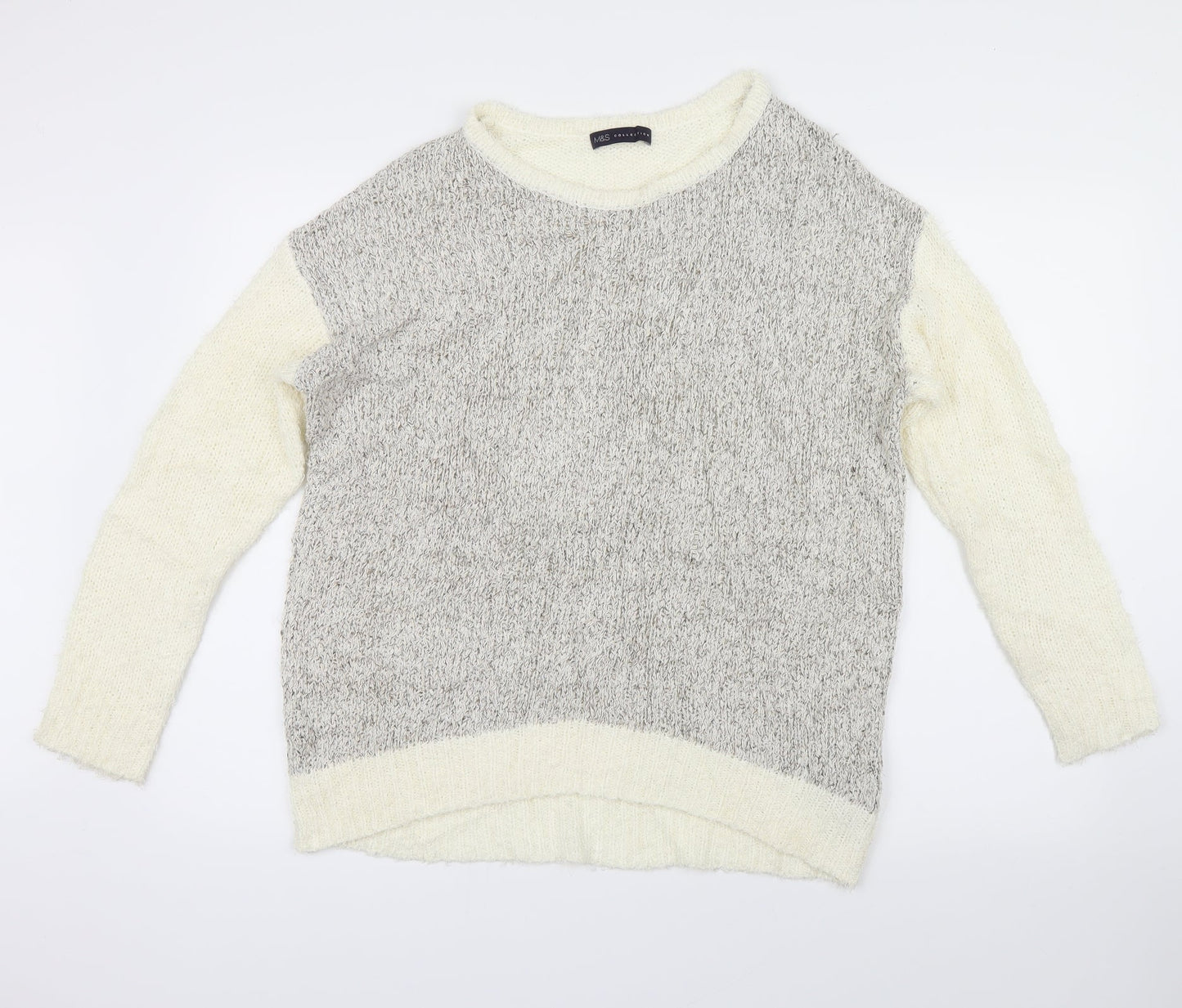 Marks and Spencer Womens White   Pullover Jumper Size 14