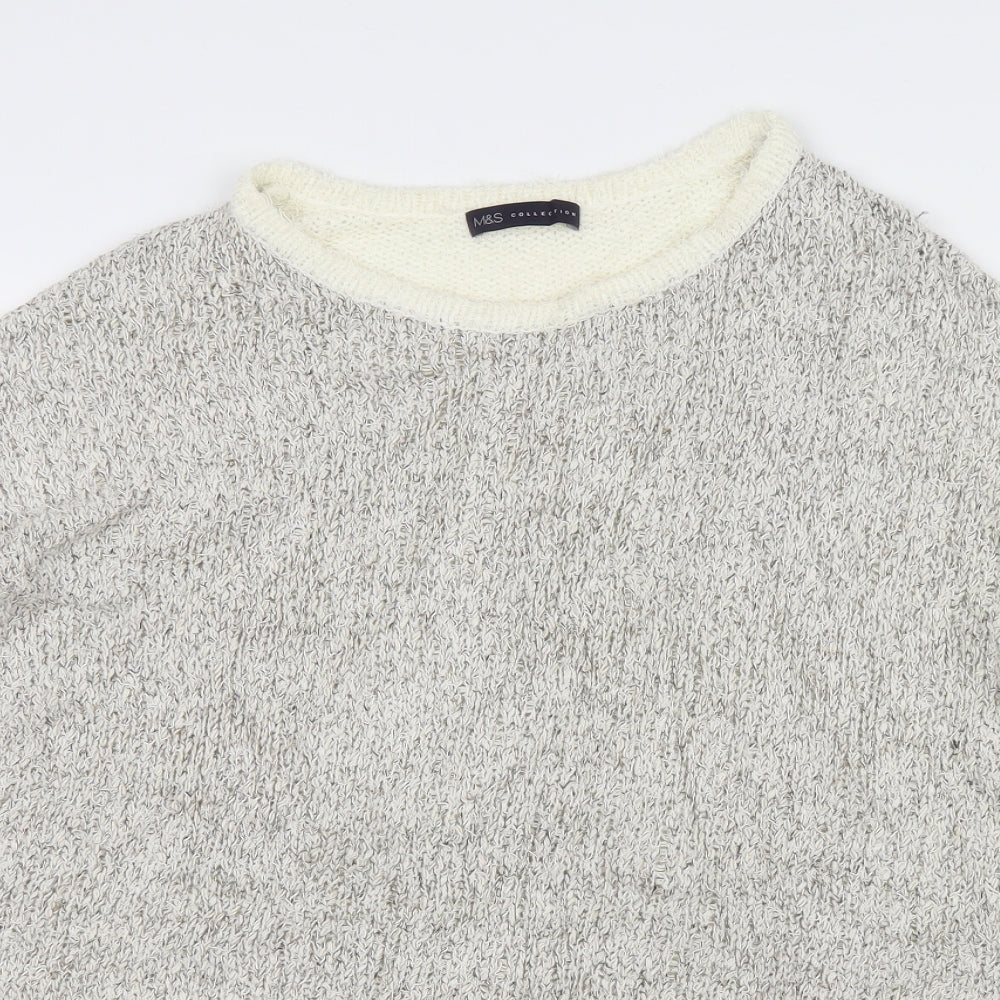 Marks and Spencer Womens White   Pullover Jumper Size 14