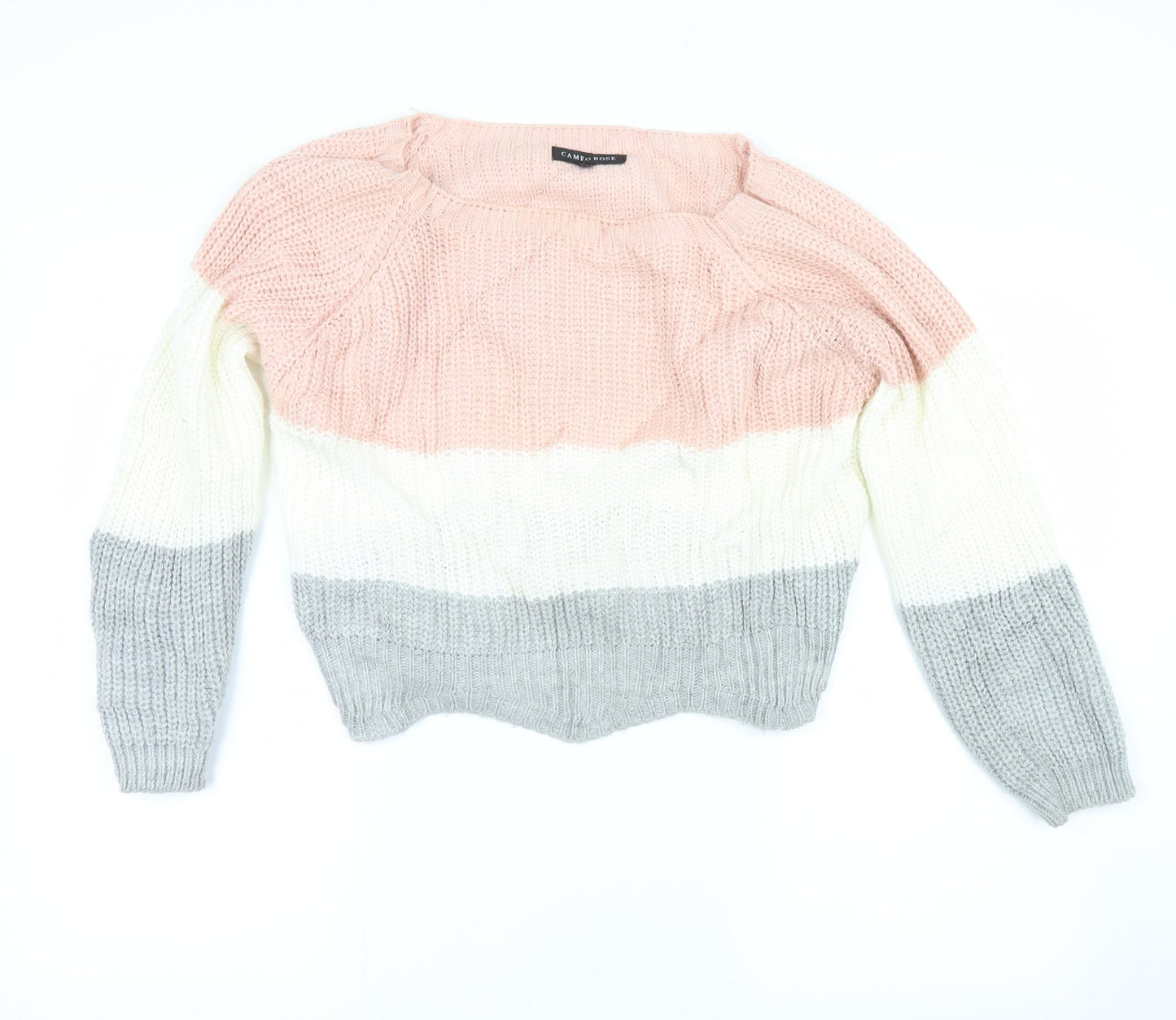 cameo rose Womens Pink Striped  Pullover Jumper Size M