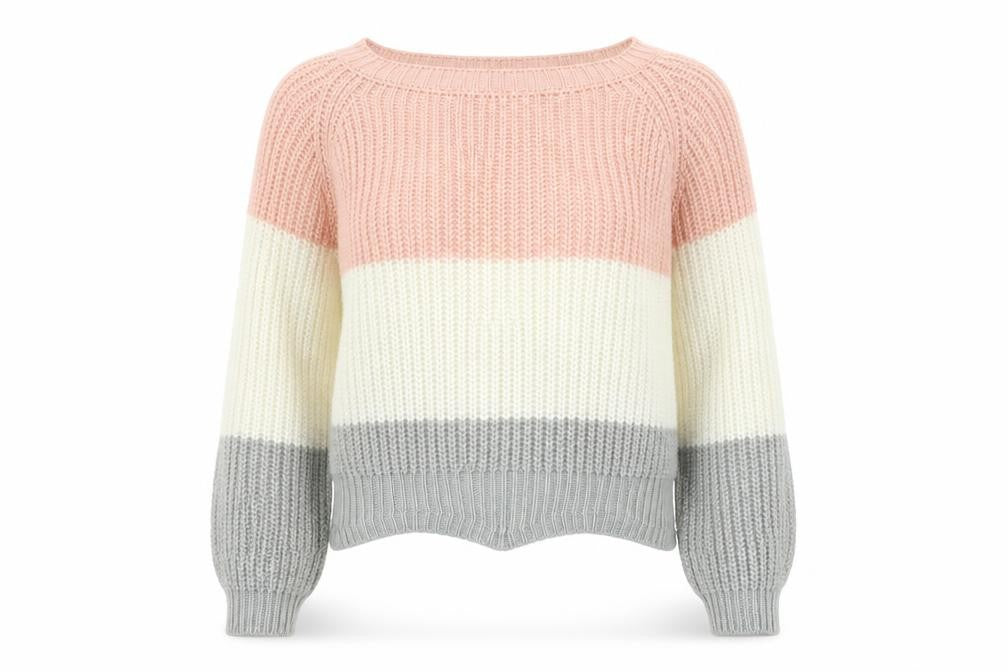 Cameo Rose Womens Pink Striped Pullover Jumper Size M
