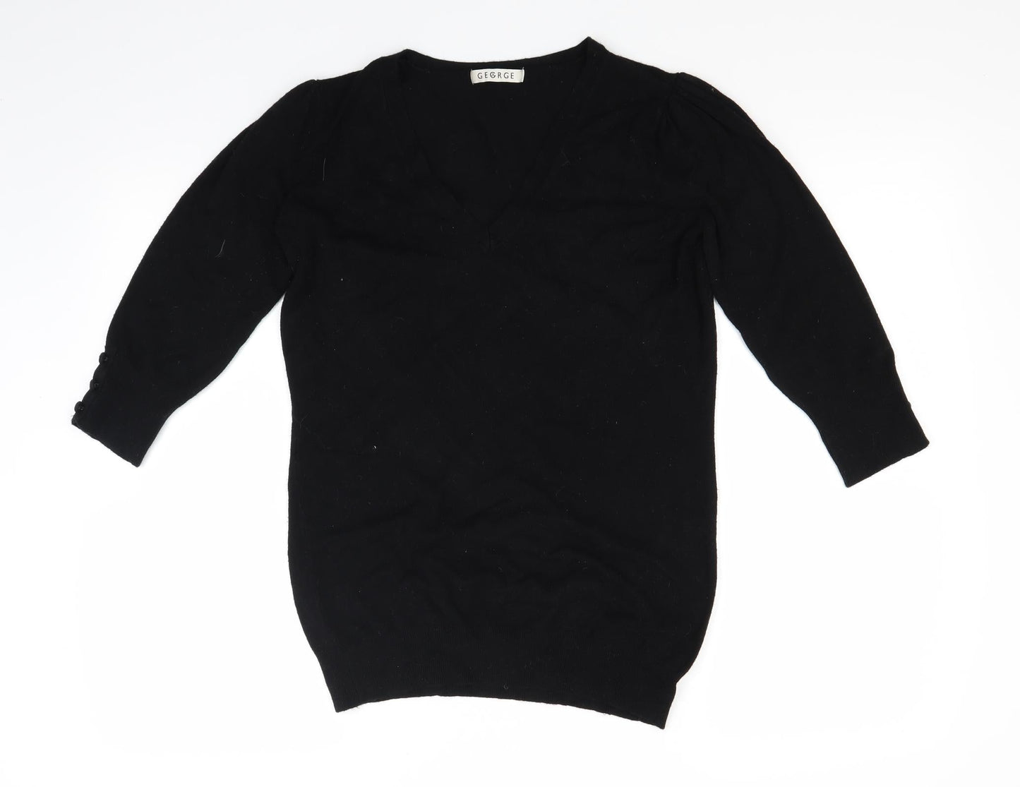 George Womens Black  Knit Pullover Jumper Size 12