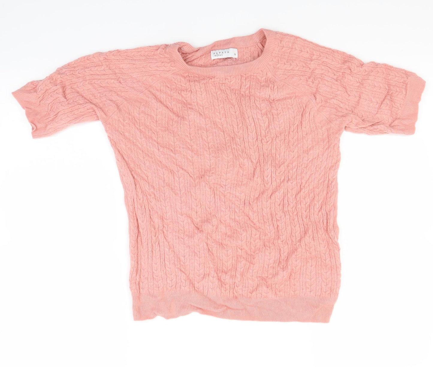 Papaya Womens Pink  Knit Pullover Jumper Size 14