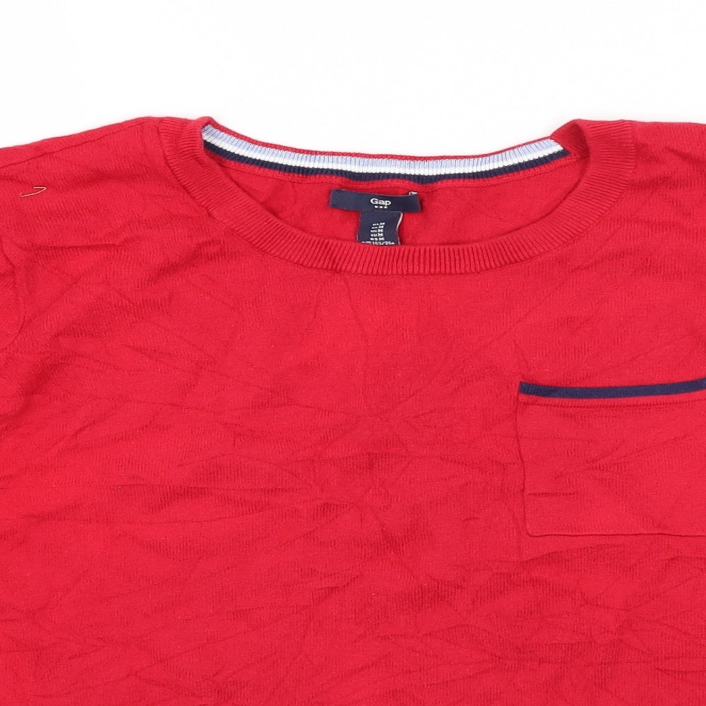 Gap Mens Red  Knit Pullover Jumper Size M  - Contrast Trim