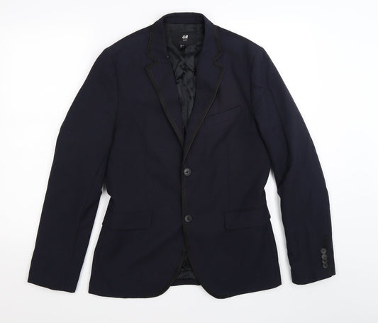 H&M Mens Blue   Jacket Suit Jacket Size 38