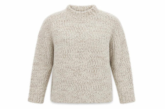 Front view of Atmosphere women’s beige knit jumper, size UK 12