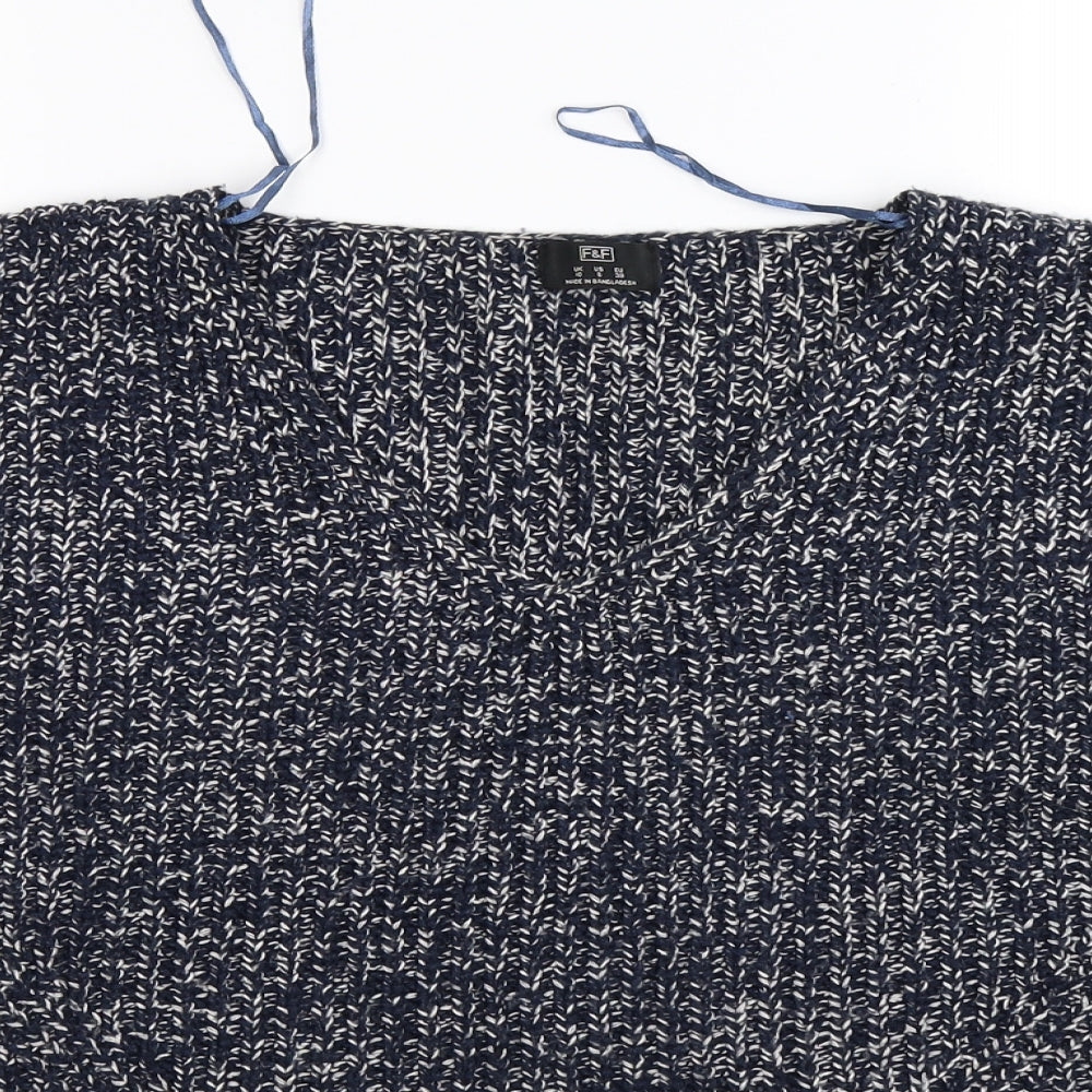 F&F Womens Blue  Knit Pullover Jumper Size 10