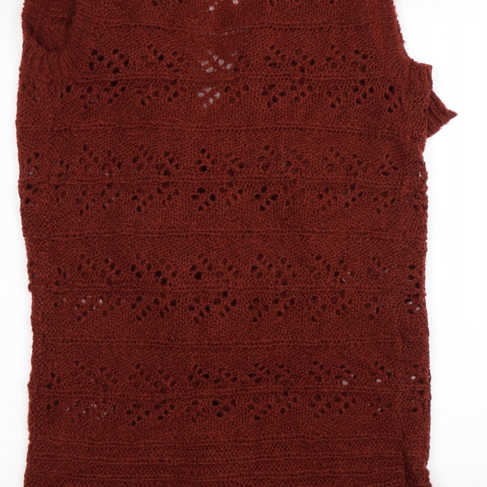 TU Womens Brown  Knit Cardigan Jumper Size 12