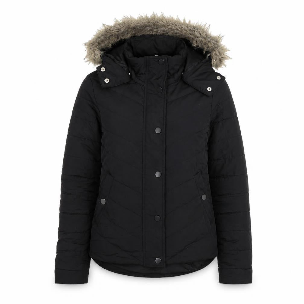 Avenue Womens Black   Quilted Jacket Size 8