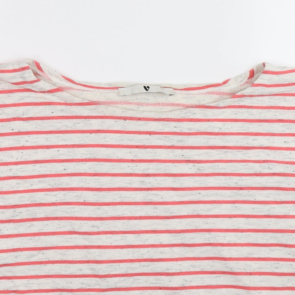Very Womens Pink Striped Jersey Pullover Jumper Size 14