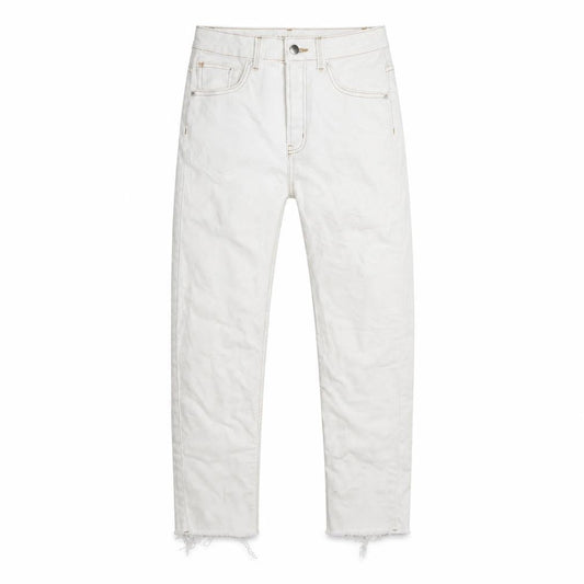 Front view of denim co women’s white denim skinny jeans, size UK 8, 26-inch leg