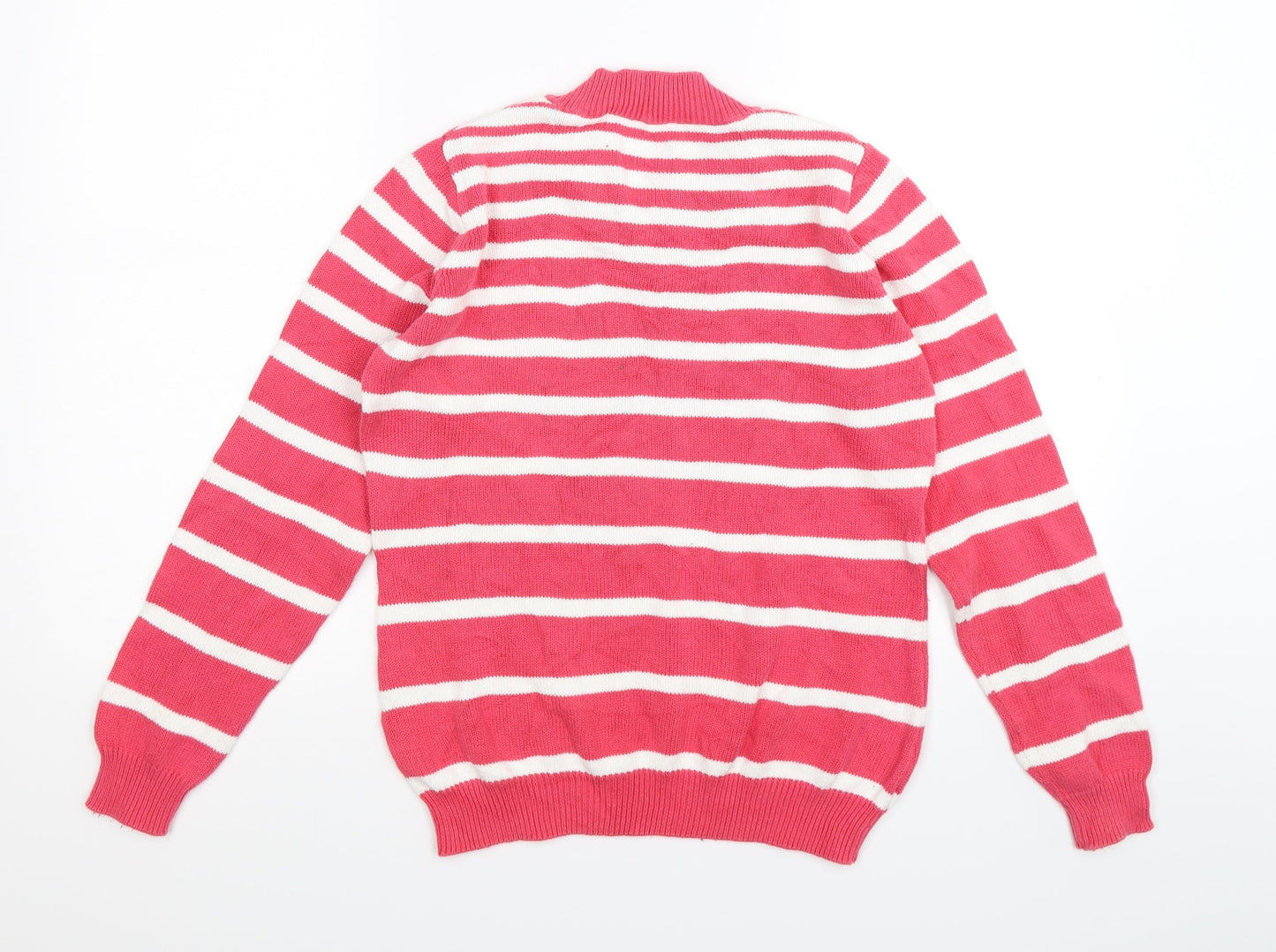 isle Womens Pink Striped Knit Pullover Jumper Size S