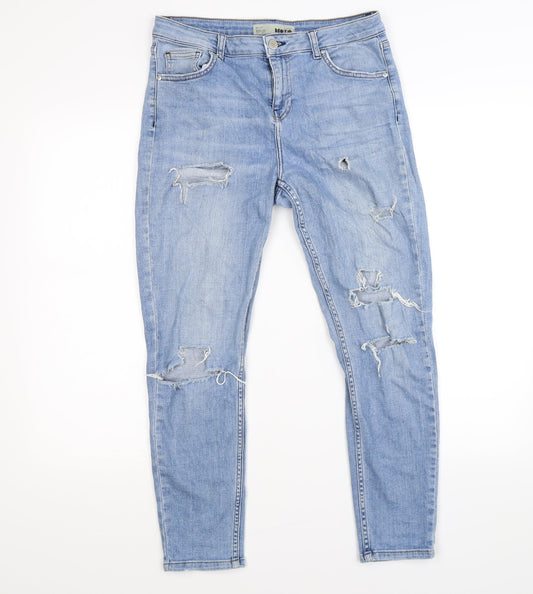 Topshop Womens Blue  Denim Skinny Jeans Size S L30 in