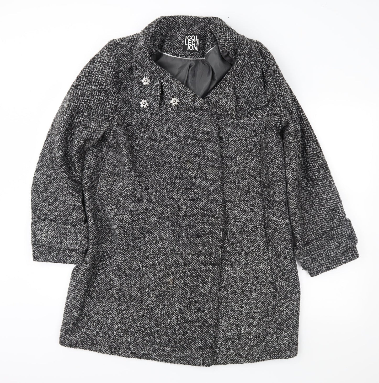 The Collection Womens Grey   Overcoat Coat Size 16