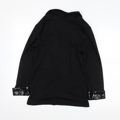 Back view of Krisp women’s black wrap jumper, size UK 12
