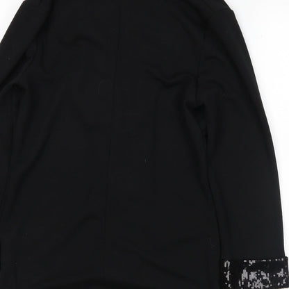 Brand and care label for Krisp women’s black wrap jumper, size UK 12