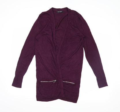 Additional front view of Select women’s purple wrap jumper, size UK 14