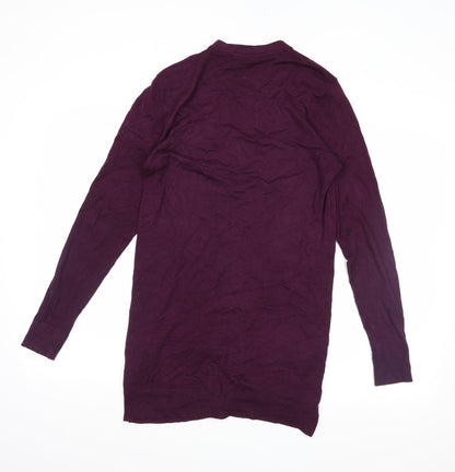 Back view of Select women’s purple wrap jumper, size UK 14