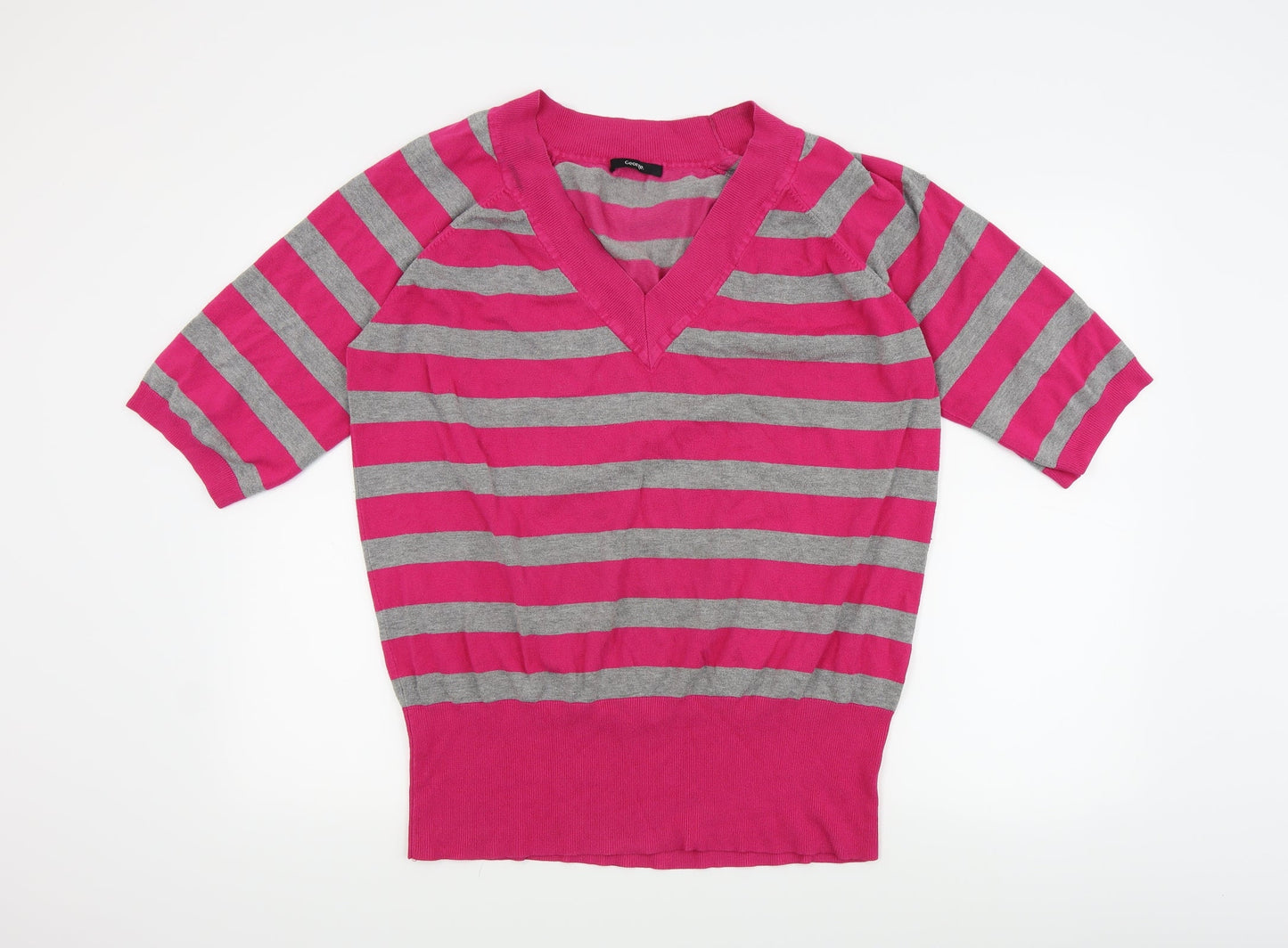 George Womens Pink Striped  Pullover Jumper Size 22