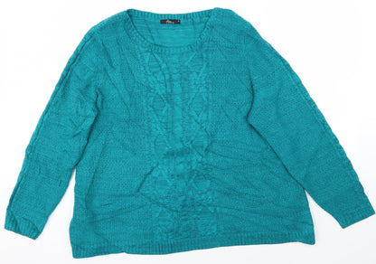 Front view of Bonmarché women’s blue jumper, size XL
