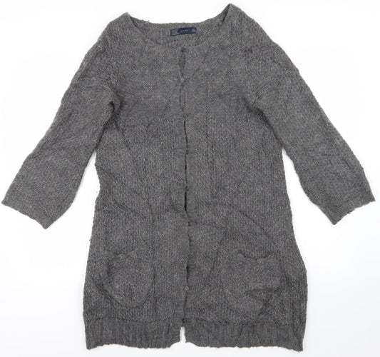 Zara Womens Grey   Cardigan Jumper Size M