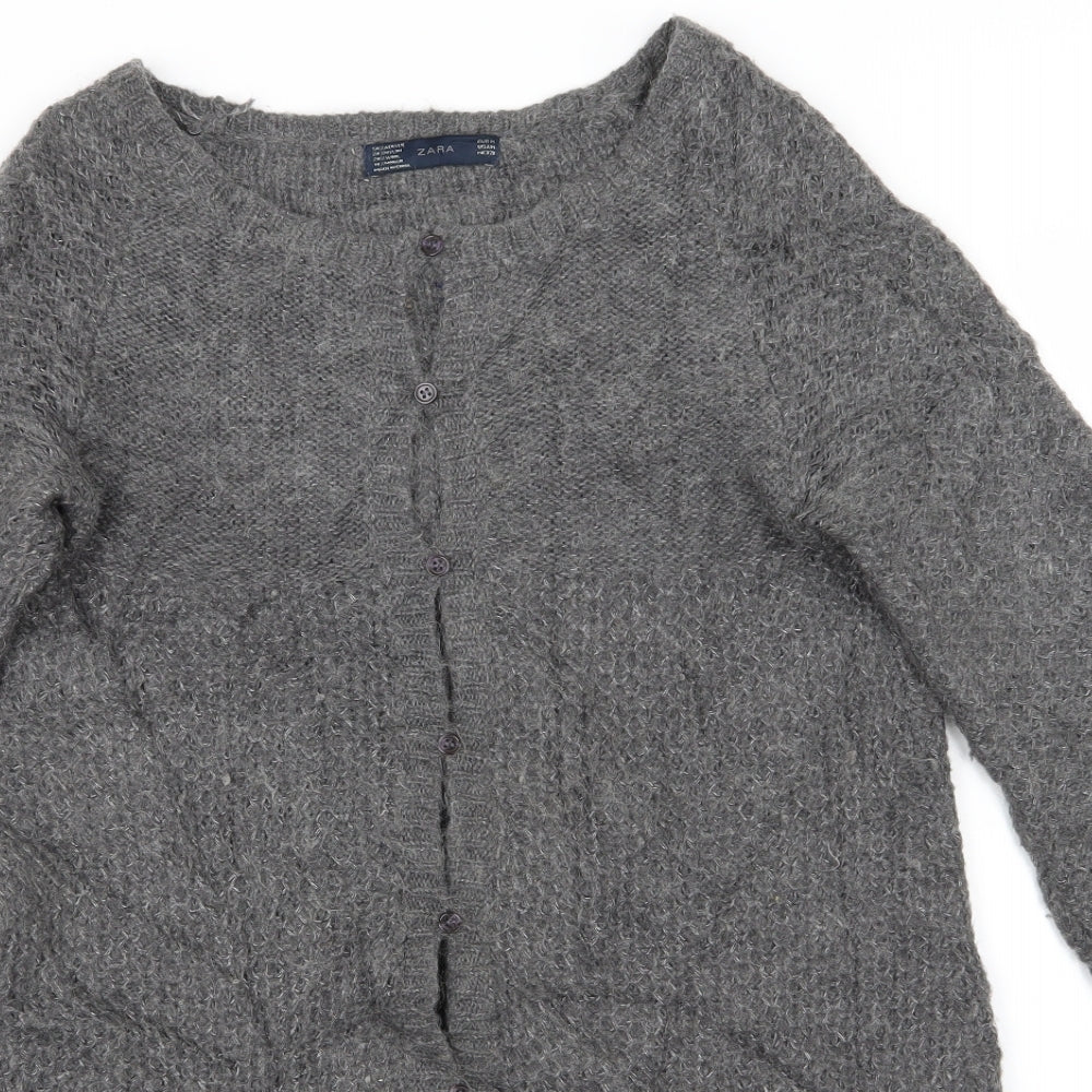 Zara Womens Grey   Cardigan Jumper Size M