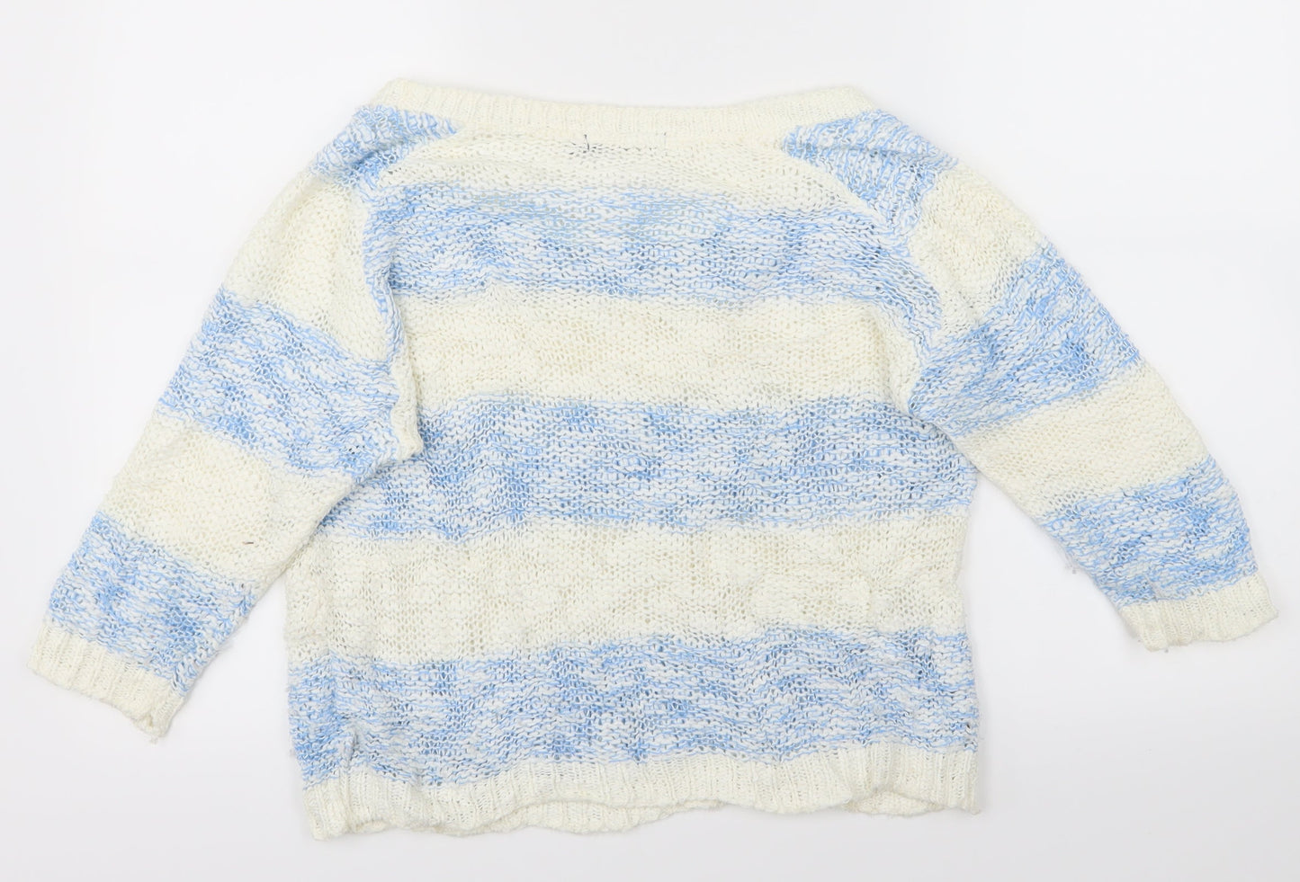 Store 21 Womens White Striped  Pullover Jumper Size M