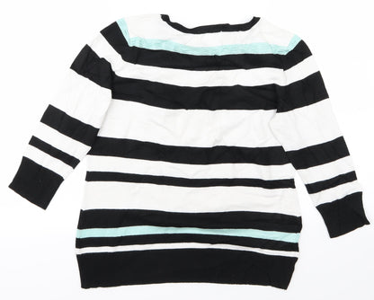 Back view of Inspire Collection women’s black striped jumper, size S