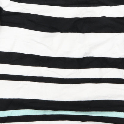Brand and care label for Inspire Collection women’s black striped jumper, size S