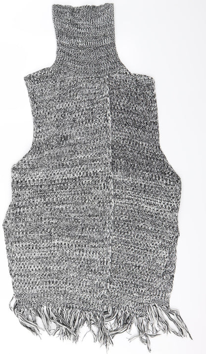 Front view of Izabel women’s grey jacket poncho, size UK 16