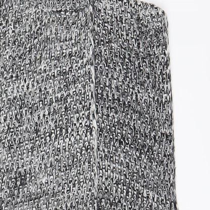 Close-up detail of Izabel women’s grey jacket poncho, size UK 16