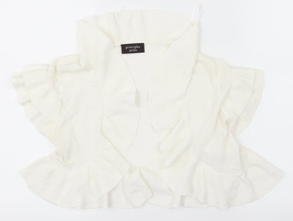Front view of Principles women’s white cardigan jumper, size S