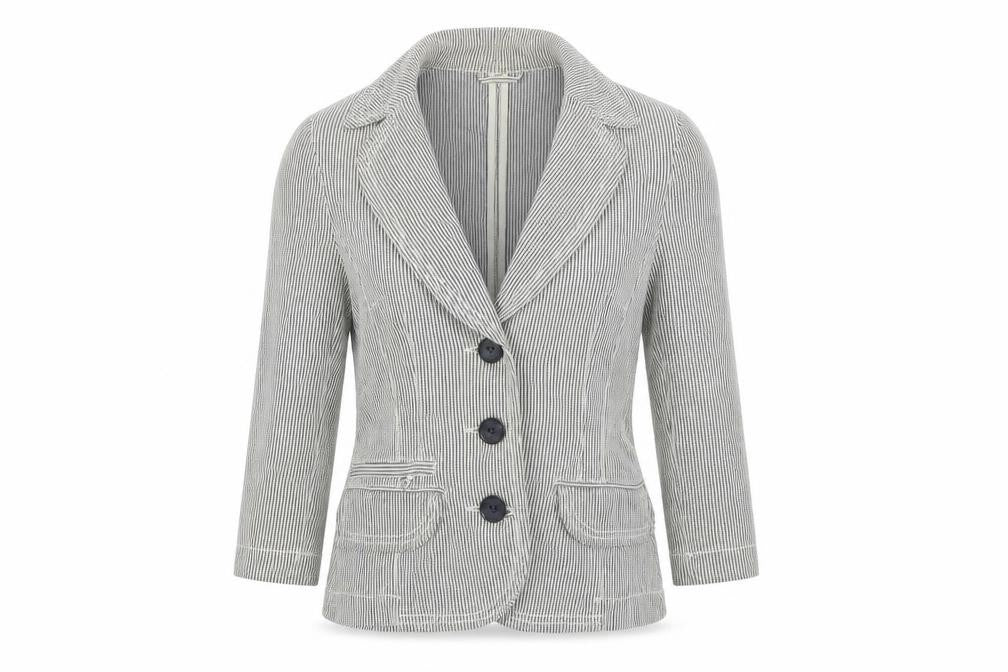 Moto Womens Blue Striped  Jacket  Size 8