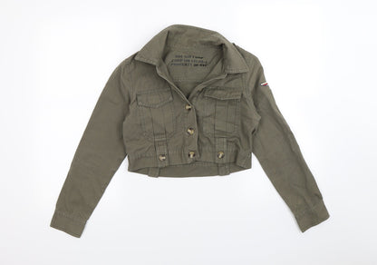 Additional front view of St Bernard girls’ green jacket, size 10, years