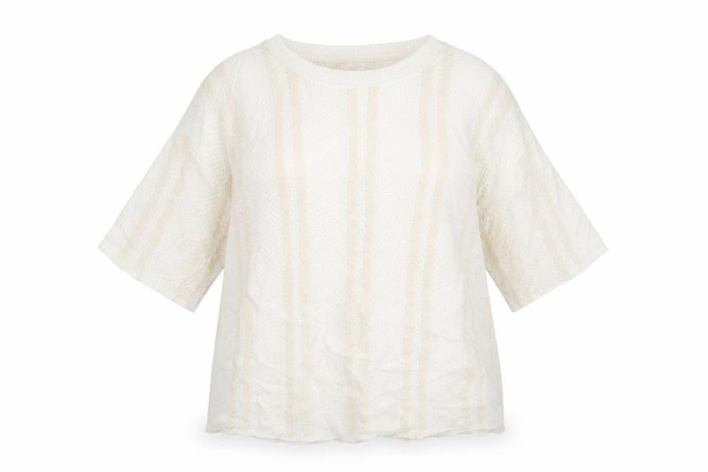 Marks & Spencer Womens Ivory Striped  Pullover Jumper Size 16