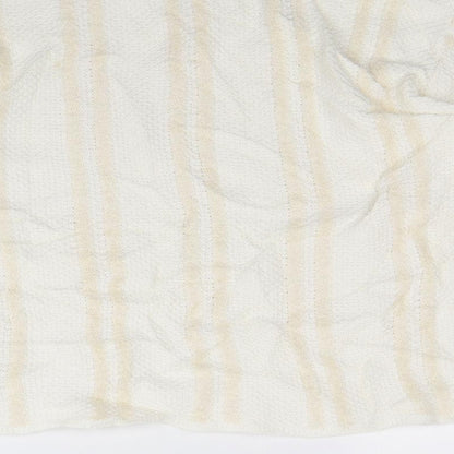 Brand and care label for Marks & Spencer women’s ivory striped jumper, size UK 16