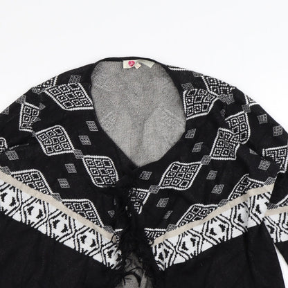 Close-up detail of Koton women’s black striped cardigan jumper, size L