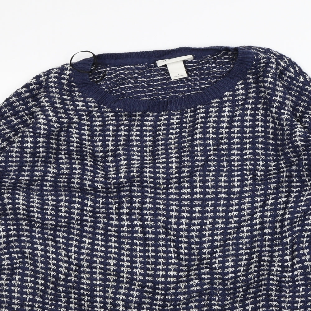 Monki Mens Blue   Pullover Jumper Size S