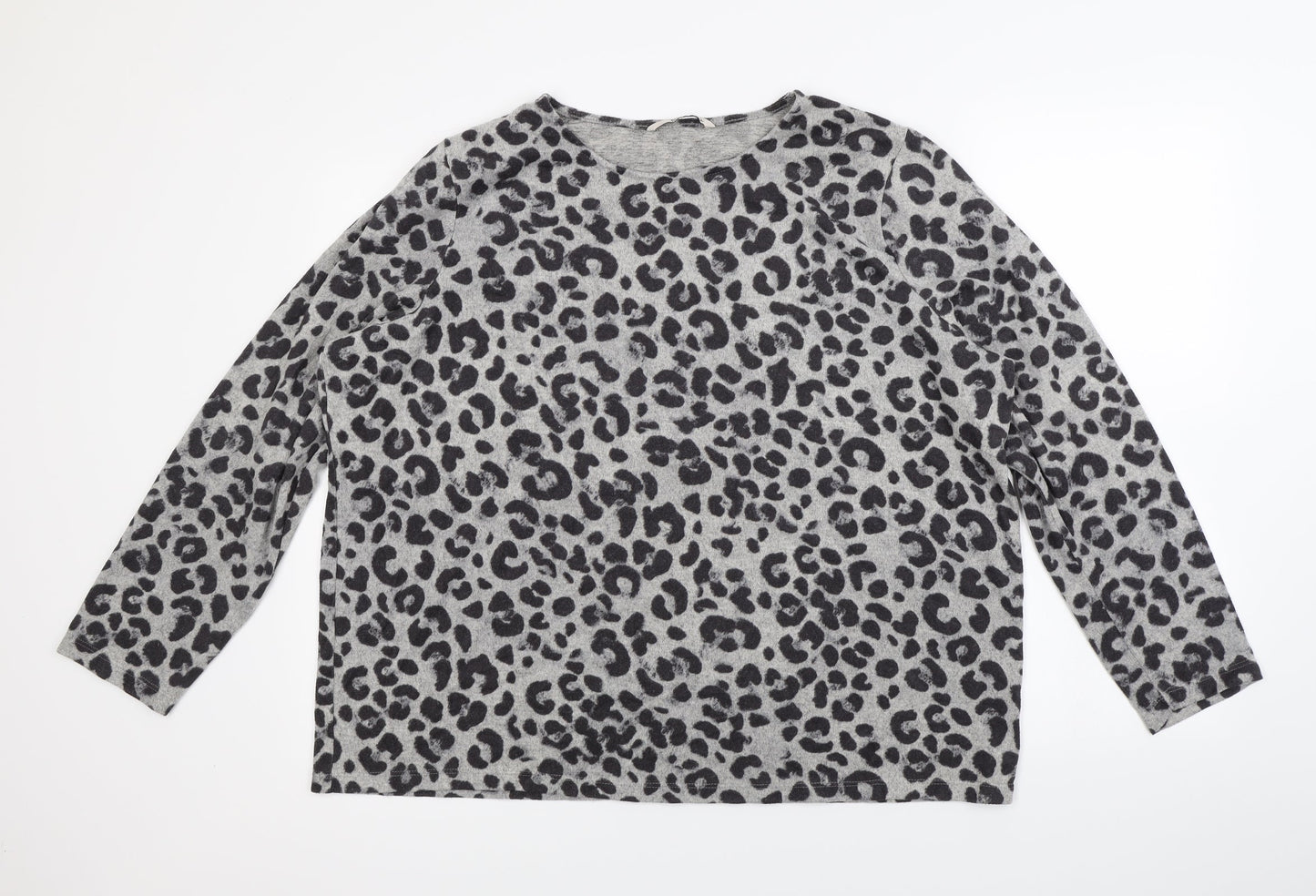 TU Womens Grey Animal Print  Pullover Sweatshirt Size 2