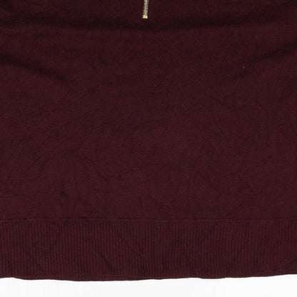 Brand and care label for H&M women’s red jumper, size S